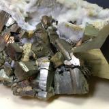 Pyrite, Calcite (pseudo after Anhydrite)<br />Niccioleta Mine, Massa Marittima, Grosseto Province, Tuscany, Italy<br />17 x 10 cm<br /> (Author: Sante Celiberti)