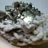 Pyrite, Calcite (pseudo after Anhydrite)<br />Niccioleta Mine, Massa Marittima, Grosseto Province, Tuscany, Italy<br />17 x 10 cm<br /> (Author: Sante Celiberti)