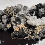 Stibnite, Calcite<br />Herja Mine, Chiuzbaia, Baia Sprie, Maramures, Romania<br />12 x 7 cm<br /> (Author: Volkmar Stingl)