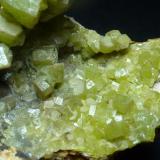 PiromorfitaResuperferolítica claim, Cerro de la Canaleja, Santa Eufemia, Comarca Los Pedroches, Córdoba, Andalusia, SpainZona de cristales 3,5 x 2,5 cm. (Autor: javier ruiz martin)