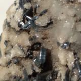 Stibnite on Quartz<br />Pereta Mine, Pereta, Magliano in Toscana, Grosseto Province, Toscana, Italy<br />68 x 50 mm<br /> (Author: Sante Celiberti)