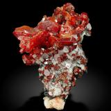 Vanadinite with Gypsum and BaryteZona mina ACF, Distrito minero Mibladen, Mibladen, Midelt, Provincia Midelt, Región Drâa-Tafilalet, MarruecosSpecimen size: 6.3 × 5.2 × 3.1 cm. / main crystal size: 1.6 × 1.1 cm (Author: Jordi Fabre)