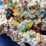 Wulfenite, Mimetite<br />Ojuela Mine, Mapimí, Municipio Mapimí, Durango, Mexico<br />4 x 3 cm<br /> (Author: Volkmar Stingl)