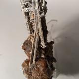 Stibnite, FluoriteFosso "La Fuliggine", Catabbio, Semproniano, Grosseto Province, Tuscany, Italy96,5 x 72 mm (Author: Sante Celiberti)