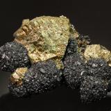 Chalcopyrite on Sphalerite<br />Turt Mine, Turt, Negresti-Oas, Oas Mountains, Satu Mare, Romania<br />4.0 x 7.0 x 11.0 cm<br /> (Author: Michael Shaw)