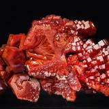 Vanadinite<br />Mohamedine, Coud'a, Mibladen mining district, Mibladen, Midelt, Midelt Province, Drâa-Tafilalet Region, Morocco<br />Specimen size: 5.4 × 4.4 × 3.6 cm. / main crystal size: 2.5 × 1.9 cm.<br /> (Author: Jordi Fabre)