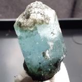 Beryl (variety aquamarine)<br />Sedl, Habach Valley, Hohe Tauern, Salzburg, Austria<br />2,5 x 1,3 cm<br /> (Author: Volkmar Stingl)
