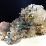 Smithsonite, Malachite, Chalcopyrite, Quartz, Calcite, DolomiteIsla del Giglio, Provincia Grosseto, Toscana, Italia90 x 52 mm (Author: Sante Celiberti)