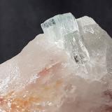 Beryl (variety aquamarine)<br />La Osa Quarry, Oliva de Mérida, Comarca La Serena, Badajoz, Extremadura, Spain<br />3 x 2,5 cm<br /> (Author: Volkmar Stingl)