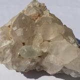 Beryl (variety Aquamarine), Quartz<br />Gilgit District, Gilgit-Baltistan (Northern Areas), Pakistan<br />7 x 6,5 x 4 cm<br /> (Author: Volkmar Stingl)