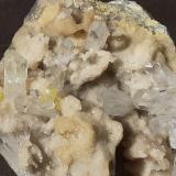 Celestine, Sulphur<br />Machów Mine, Tarnobrzeg, Subcarpathian Voivodeship, Poland<br />6 x 4 cm<br /> (Author: Volkmar Stingl)