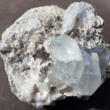 Beryl (variety aquamarine), Muscovite<br />Mount Xuebaoding, Pingwu, Mianyang Prefecture, Sichuan Province, China<br />7 x 7 cm<br /> (Author: Volkmar Stingl)