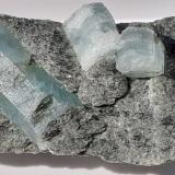 Beryl (variety aquamarine)<br />Sedl, Habach Valley, Hohe Tauern, Salzburg, Austria<br />4 x 2 cm<br /> (Author: Volkmar Stingl)
