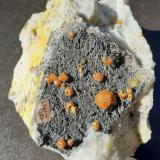 Mimetite (variety Campylite)<br />Dry Gill Mine, Caldbeck Fells, Allerdale, former Cumberland, Cumbria, England / United Kingdom<br />6 x 5 cm<br /> (Author: Volkmar Stingl)