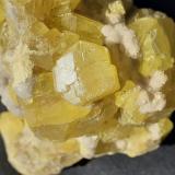 Sulfur, Aragonite<br />Cozzo Disi Mine, Casteltermini, Agrigento (Girgenti) Province, Sicily, Italy<br />8,5 x 6 cm<br /> (Author: Volkmar Stingl)