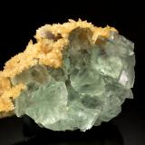 Fluorite and Calcite<br />Choir area, Province Govisümber, Mongolia<br />4.0 x 6.1 x 8.5 cm.<br /> (Author: Michael Shaw)