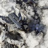 Stibnite, CalcitePereta Mine, Pereta, Magliano in Toscana, Grosseto Province, Toscana, Italy16 x 10 cm (Author: Volkmar Stingl)