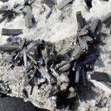 Stibnite, Calcite<br />Pereta Mine, Pereta, Magliano in Toscana, Grosseto Province, Toscana, Italy<br />16 x 10 cm<br /> (Author: Volkmar Stingl)