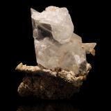 Baryte on Gypsum<br />Niccioleta Mine, Massa Marittima, Grosseto Province, Tuscany, Italy<br />mm.100x60x55<br /> (Author: Diego Pucci)