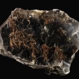 Copper in Gypsum<br />Mission Mine, Mission complex, San Xavier, Pima mining district, Sierrita Mountains, Pima County, Arizona, USA<br />18 x 13 x 5 mm<br /> (Author: Rob Schnerr)