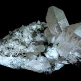 Quartz, Chlorite<br />Tiefen Glacier, Galenstock Mountain, Realp, Uri, Switzerland<br />Specimen size 17,5 cm, largest quartz 7 cm<br /> (Author: Tobi)