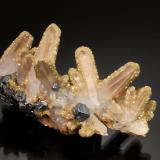 Siderite on Quartz with GalenaMina Turt, Turt, Negresti-Oas, Montes Oas, Satu Mare, Rumanía3.0 x 3.0 x 6.0 cm (Author: Michael Shaw)