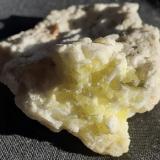 Sulphur, Gypsum<br />Madritschjoch, Gruppo Ortles-Cevedale (Ortlergruppe), Sulden/Solda, Autonomous Province South Tyrol, Trentino-Alto Adige (Trentino-Südtirol), Italy<br />4 x 3,5 cm<br /> (Author: Volkmar Stingl)