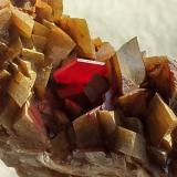 Cinnabar, Siderite<br />Erzberg, Eisenerz (Steiermark), Leoben District, Styria/Steiermark, Austria<br />4 x 3 cm<br /> (Author: Volkmar Stingl)