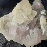 Calcite on Quartz (variety amethyst)<br />Ametista do Sul, Alto Uruguai region, Rio Grande do Sul, Brazil<br />6 x 5 cm<br /> (Author: Volkmar Stingl)