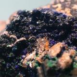 AzuritaMina Linda Mariquita, El Molar, Comarca Priorat, Tarragona, Cataluña / Catalunya, EspañaCV 1,5x1 cm (Autor: Joan Niella)