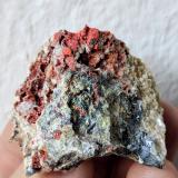 Cinabrio, GalenaArgayón Mine, Robriguero, Panes, Peñamellera Baja, Comarca Oriente, Principality of Asturias (Asturias), Spain4,0 x 3,3 cm. (Autor: Carles)