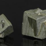 Pyrite<br />Ambas Aguas (Ambasaguas), Muro de Aguas, Comarca Arnedo, La Rioja, Spain<br />30 x 30 x 30 mm ( the biggest)<br /> (Author: Rob Schnerr)