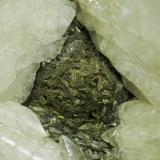 Calcite, Marcasite.<br />Joplin Field, Tri-State District, Jasper County, Missouri, USA<br /><br /> (Author: Rob Schnerr)