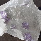 Fluorite, Quartz, Pyrite<br />Chengnan tunnel (construction site), Wuyishan, Nanping Prefecture, Fujian Province, China<br />3 x 2,5 cm<br /> (Author: Volkmar Stingl)