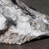 Quartz, Fluorite, Pyrite<br />Chengnan tunnel (construction site), Wuyishan, Nanping Prefecture, Fujian Province, China<br />7 x 4 cm<br /> (Author: Volkmar Stingl)