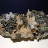 Fluorite, Marcasite, Calcite.<br />Silius, Metropolitan City of Cagliari, Sardinia/Sardegna, Italy<br />19 x 11 cm<br /> (Author: Sante Celiberti)