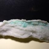 Rosasite, Calcite<br />Rosas Mine, Narcao, Sud Sardegna Province, Sardinia/Sardegna, Italy<br />17 x 5,5 cm<br /> (Author: Sante Celiberti)