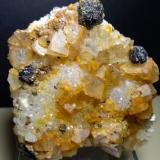 Fluorite, Sphalerite, Quartz<br />Muscadroxius-Genna Tres Montis Mine, Silius, Sud Sardegna Province, Sardinia/Sardegna, Italy<br />86 x 66 mm<br /> (Author: Sante Celiberti)