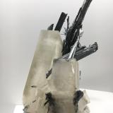 Stibnite on Baryte<br />Wuning Mine, Qingjiang, Wuning, Jiujiang Prefecture, Jiangxi Province, China<br />12 x 7 X 4 cm<br /> (Author: Jean Suffert)