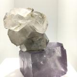Quartz on Fluorite<br />Yaogangxian Mine, Yizhang, Chenzhou Prefecture, Hunan Province, China<br />4.5 cm edges for the fluorite<br /> (Author: Jean Suffert)
