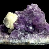 Quartz (variety amethyst), Calcite<br />Rio Grande do Sul, Brazil<br />Specimen size 28 cm, calcite aggregate 8 cm<br /> (Author: Tobi)