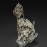 Quartz, Calcite, Marcasite<br />Treasure Mountain Diamond Mine, Little Falls, Herkimer County, New York, USA<br />5.4 x 2.6 cm<br /> (Author: am mizunaka)
