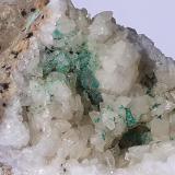 Malachite, CalciteRingenwechsel Mining District, Troi, District Schwaz, Inn Valley, North Tyrol, Tyrol/Tirol, AustriaFoV 3,5 x 2 cm (Author: Volkmar Stingl)