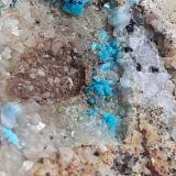 Chrysocolla, Dolomite, Calcite, Cuproadamite (?)<br />Ringenwechsel Mining District, Troi, District Schwaz, Inn Valley, North Tyrol, Tyrol/Tirol, Austria<br />8 x 5 cm<br /> (Author: Volkmar Stingl)