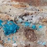 Chrysocolla, Dolomite, Calcite, Cuproadamite (?)<br />Ringenwechsel Mining District, Troi, District Schwaz, Inn Valley, North Tyrol, Tyrol/Tirol, Austria<br />8 x 5 cm<br /> (Author: Volkmar Stingl)