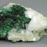 Malachite and Calcite<br />Old Dominion Mine, Old Dominion vein system, Buffalo Hill, Globe, Globe-Miami District, Gila County, Arizona, USA<br />7.0cm x 5.0cm<br /> (Author: rweaver)