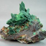 Malachite after Azurite<br />Sacramento Pit, Sacramento Hill, Bisbee, Warren District, Mule Mountains, Cochise County, Arizona, USA<br />6.0cm x 5.5cm<br /> (Author: rweaver)