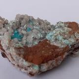 Aurichalcite, Calcite<br />Lavrion Mining District, Attikí (Attica) Prefecture, Greece<br />4 x 2,5 cm<br /> (Author: Volkmar Stingl)