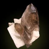 Quartz (variety smoky) and Orthoclase (variety adularia)<br />Innergschlöss Glacier, Tauern Valley, East Tyrol, Tyrol/Tirol, Austria<br />78mm x 94mm x 65mm<br /> (Author: Firmo Espinar)