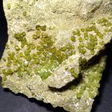 Andradite (variety Demantoid)<br />Cerro de la Concordia, Piedra Parada (Las Vigas), Municipio Tatatila, Veracruz (Veracruz de Ignacio de la Llave), Mexico<br />11,5 x 9,5 cm<br /> (Author: Sante Celiberti)